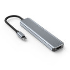 7 In 1 HDMI+SD/TF+USB2.0x2+USB3.0+PD to Type-C HUB Docking Station – Aluminum Alloy, 4K