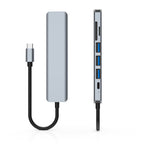 7 In 1 HDMI+SD/TF+USB2.0x2+USB3.0+PD to Type-C HUB Docking Station – Aluminum Alloy, 4K