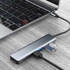 7 In 1 HDMI+SD/TF+USB2.0x2+USB3.0+PD to Type-C HUB Docking Station – Aluminum Alloy, 4K