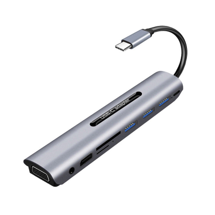 V161B 9-in-1 Type-C to HD / VGA / USB3.0 / SD / 3.5mm Audio / TF Card Reader HUB, V161B – Aluminum Alloy, TPU, 4K V161B
