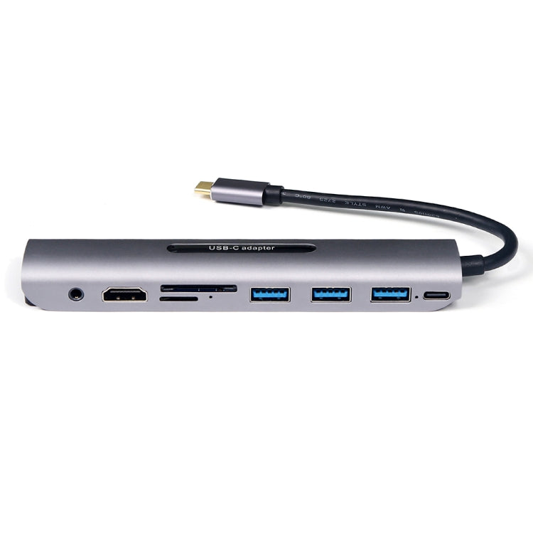 V161B 9-in-1 Type-C to HD / VGA / USB3.0 / SD / 3.5mm Audio / TF Card Reader HUB, V161B – Aluminum Alloy, TPU, 4K