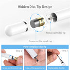 AT-23 High-precision Touch Screen Pen Stylus with 2 Pen Tip, AT-23 with 2 Pen Tip – Magnetic, Aluminum Alloy