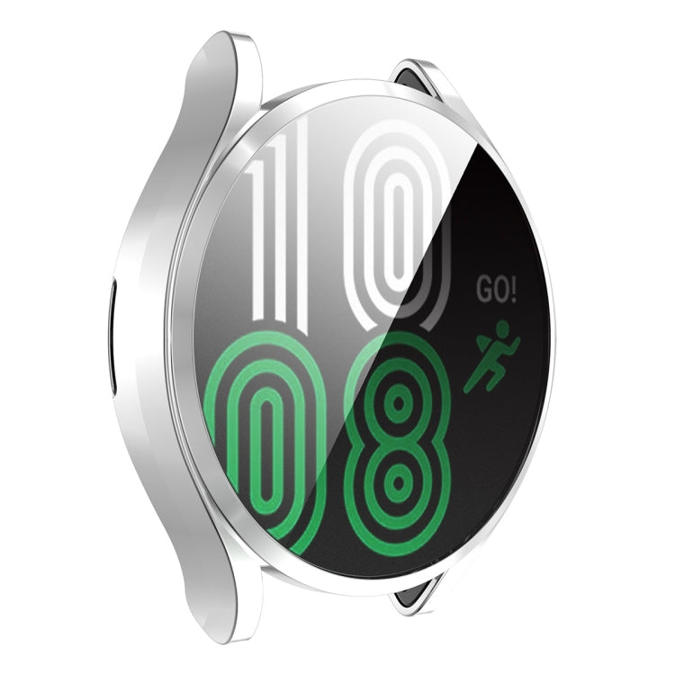 For Samsung Galaxy Watch4 40mm ENKAY Hat-Prince Full Coverage Electroplated Soft TPU Case with Screen Protection – TPU Silver