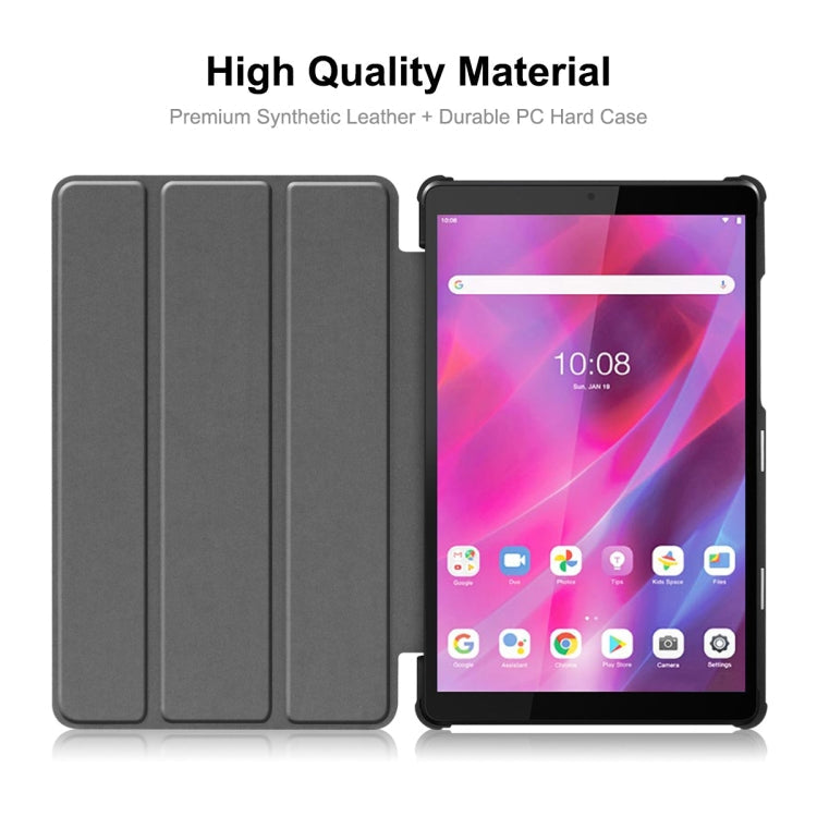 ENKAY Custer Texture Horizontal Flip PU+PC Leather Case with Three-folding Holder – Flip, Leather, For Lenovo Tab M8 1/2/3