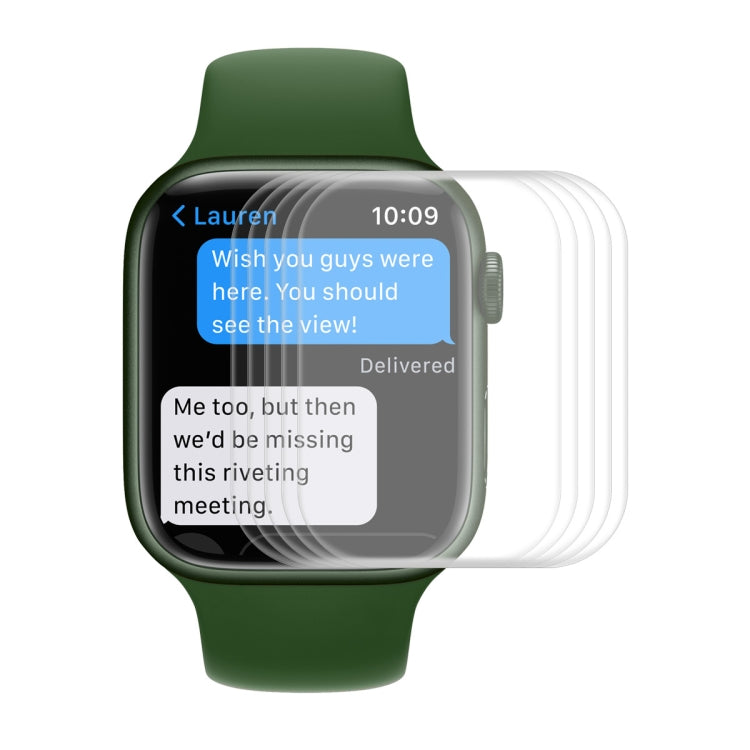 ENKAY Hat-Prince Case Friendly 3D Full Screen PET Curved Hot Bending HD Screen Protector Film For Apple Watch Series 9 / 8 / 7 41mm, 1 PC For Apple Watch Series 7 41mm, 2 PCS For Apple Watch Series 7 41mm, 5 PCS For Apple Watch Series 7 41mm... 5 PCS For Apple Watch Series 7 41mm Transparent