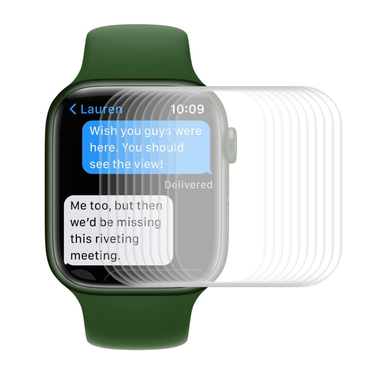 ENKAY Hat-Prince Case Friendly 3D Full Screen PET Curved Hot Bending HD Screen Protector Film For Apple Watch Series 9 / 8 / 7 41mm, 1 PC For Apple Watch Series 7 41mm, 2 PCS For Apple Watch Series 7 41mm, 5 PCS For Apple Watch Series 7 41mm... 10 PCS For Apple Watch Series 7 41mm Transparent