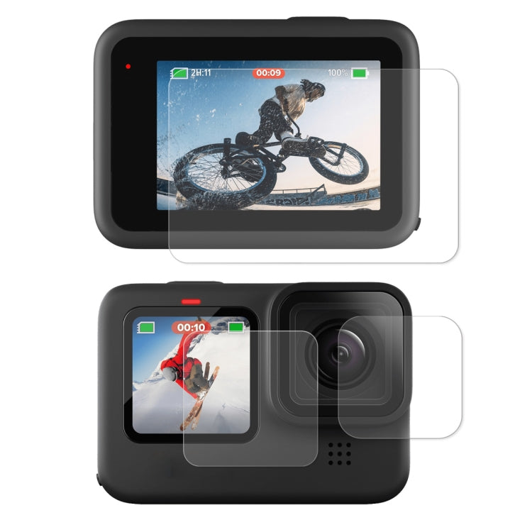 ENKAY Hat-Prince 3 in 1 Front + Back 0.2mm Tempered Glass Screen Protector Camera Film For GoPro HERO 10 Black, 1 PC, 2 PCS 1 PC