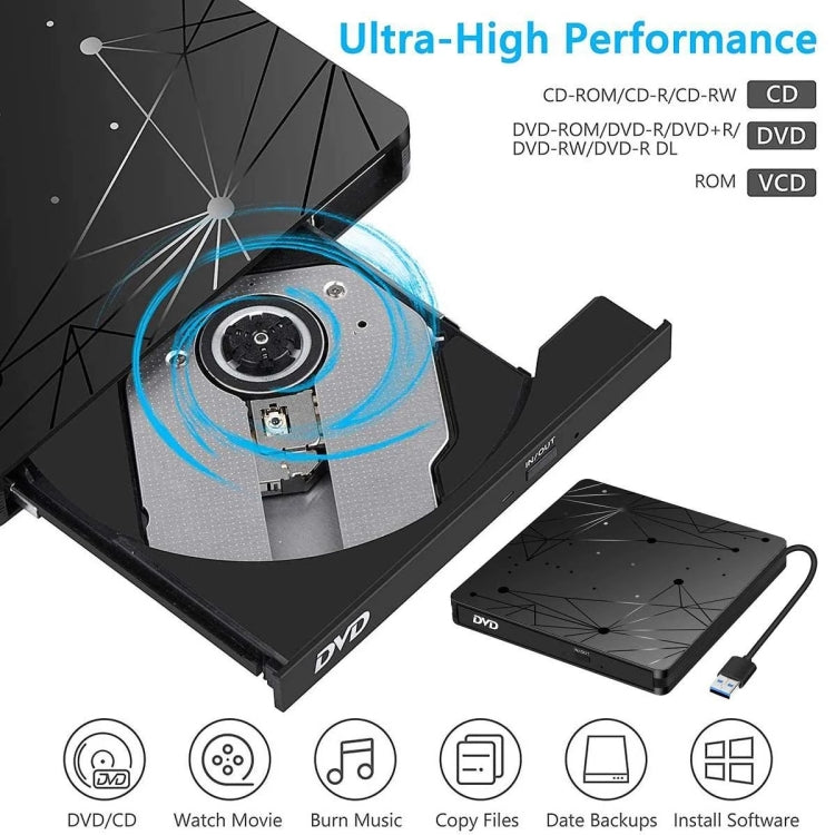 External USB 3.0 Portable DVD RW Reader Optical Drive Reader – Durable Build, Easy to Use