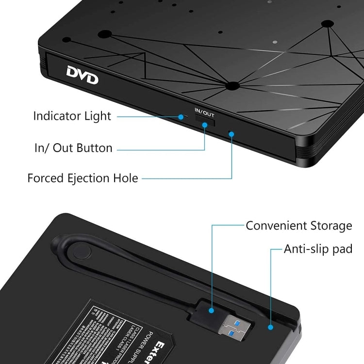 External USB 3.0 Portable DVD RW Reader Optical Drive Reader – Durable Build, Easy to Use
