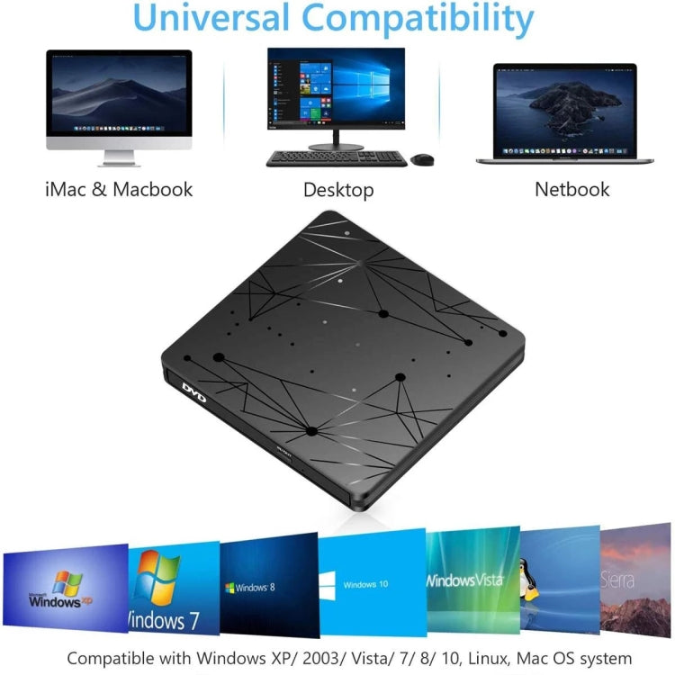 External USB 3.0 Portable DVD RW Reader Optical Drive Reader – Durable Build, Easy to Use