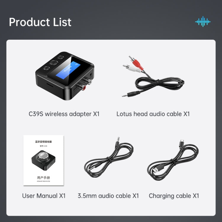 C39S Bluetooth Audio Transmitter – Bluetooth Receiver Transmitter RCA Speaker to 3.5mm Wireless Audio...
