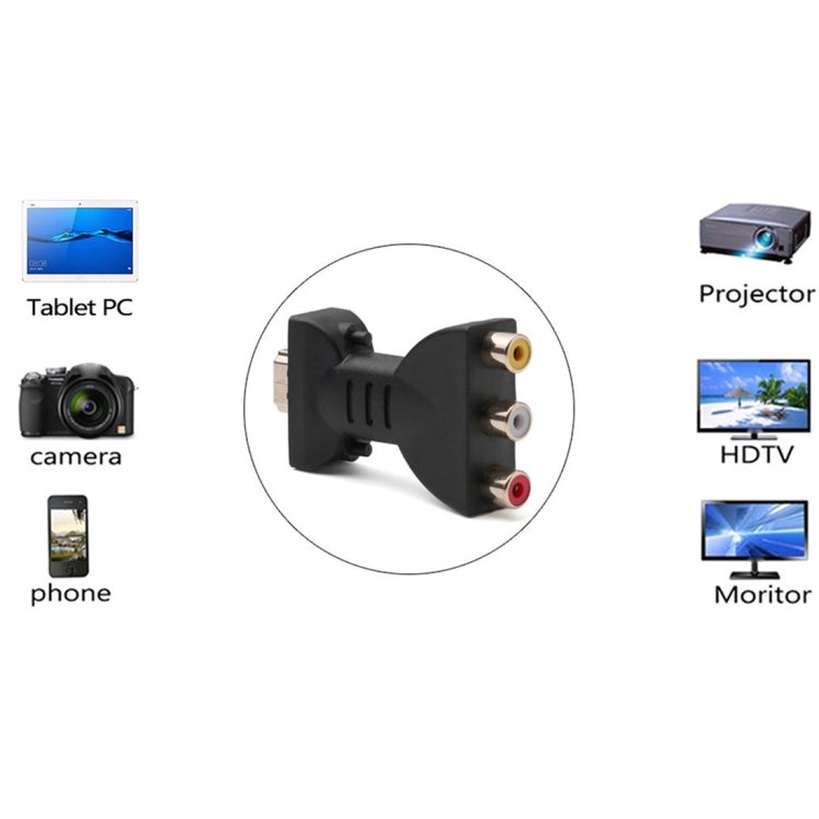 Gold-plated HDMI Male to 3 RGB RCA Video Audio Adapter AV Component Converter for DVD Projector, HDMI – 4K