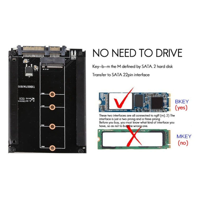 M.2 to SATA3.0 Expansion Card 22-pin Adapter 2.5-inch SSD Interface Conversion Card – Durable Build, Easy to Use