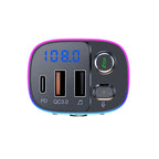 T65 Car Bluetooth FM Transmitter Dual USB Type-C QC3.0 Charger, T65