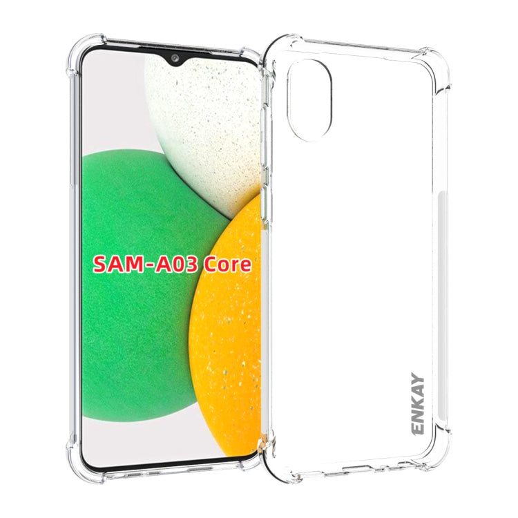 ENKAY Transparent TPU Shockproof Case, For Samsung Galaxy A03 Core, For Samsung Galaxy A13 4G, For Samsung Galaxy A33 5G, For Samsung Galaxy A53 5G, For Samsung Galaxy A73 For Samsung Galaxy A03 Core