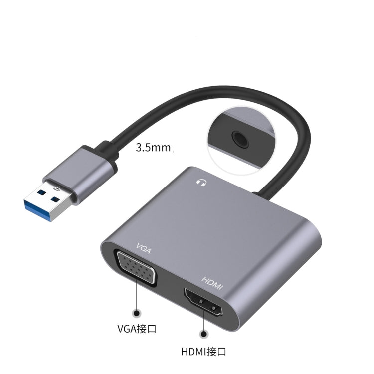 3 in 1 USB to HDMI / VGA / Audio HUB Adapter – TPU