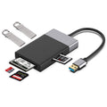 6-in-1 USB 3.0 to USB3.0 x 2+CF Card+TF Card+SD Card+XQD Card HUB Adapter – Durable Build, Easy to Use Default Title