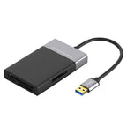 6-in-1 USB 3.0 to USB3.0 x 2+CF Card+TF Card+SD Card+XQD Card HUB Adapter – Durable Build, Easy to Use