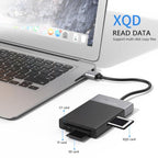 6-in-1 USB 3.0 to USB3.0 x 2+CF Card+TF Card+SD Card+XQD Card HUB Adapter – Durable Build, Easy to Use