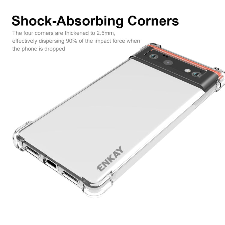 ENKAY Transparent TPU Shockproof Case – Shockproof, TPU, Ultra-thin, For Google Pixel 6, For Google Pixel 6 Pro