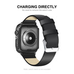 ENKAY Carbon Fiber PC Case + Full Coverage PET Screen Protector, For Apple Watch Series 9 / 8 / 7 41mm, For Apple Watch Series 9 / 8 / 7 45mm