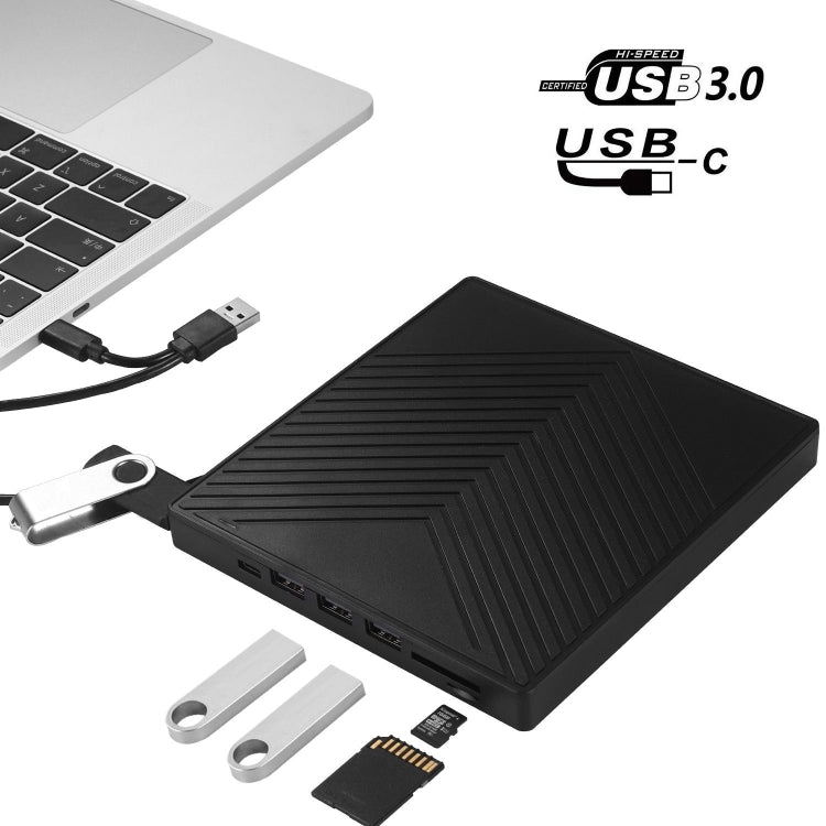6-in-1 CD and DVD Recorder External USB 3.0 Optical Drive – Ultra-thin, Plug-and-play Default Title