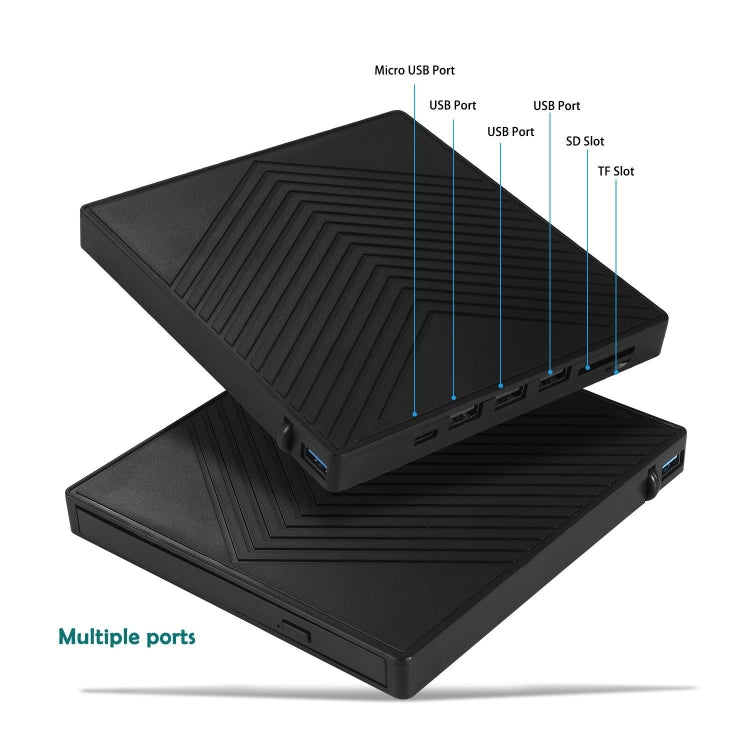 6-in-1 CD and DVD Recorder External USB 3.0 Optical Drive – Ultra-thin, Plug-and-play