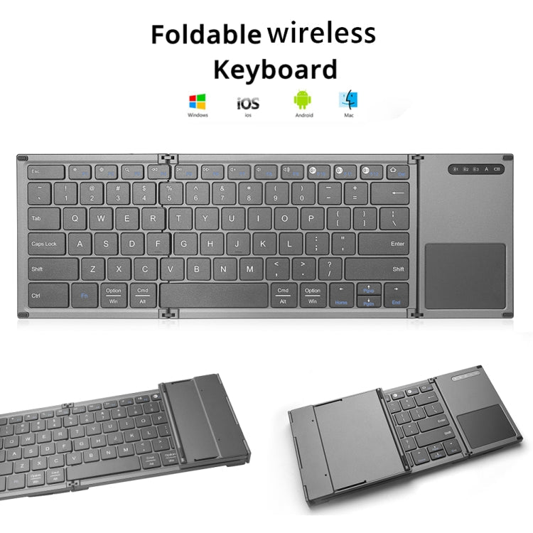 B066S Multi-function Ultra-thin Mini Wireless Three Fold Bluetooth Keyboard, B066S – Bluetooth, Ultra-thin