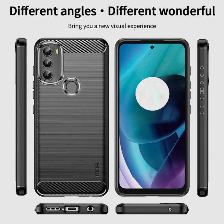 MOFI Gentleness Brushed Carbon Fiber Soft TPU Case – TPU, For Motorola Moto G71 5G, For Motorola Moto G200 5G / Edge S30, For Motorola Moto G Power 2022