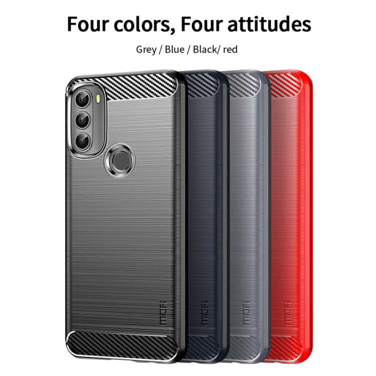 MOFI Gentleness Brushed Carbon Fiber Soft TPU Case – TPU, For Motorola Moto G71 5G, For Motorola Moto G200 5G / Edge S30, For Motorola Moto G Power 2022