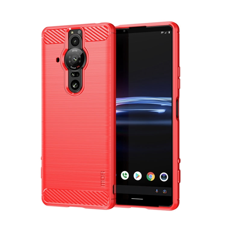 MOFI Gentleness Brushed Carbon Fiber Soft TPU Case – TPU, For Nokia G50, For Samsung Galaxy A53 5G, For Sony Xperia Pro-I, For OnePlus 10 Pro 5G, For OnePlus Nord CE 5G For Sony Xperia Pro-I Red