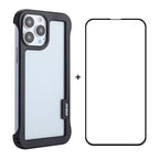 ENKAY Frameless Hollow PC Case + Glass Film for iPhone 13 Pro Max, For iPhone 13 Pro Max For iPhone 13 Pro Max Black