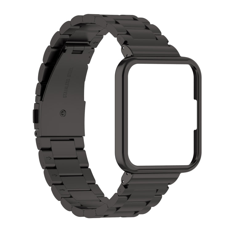 2 in 1 Three-bead Metal Strap with Watch Frame, For Xiaomi Redmi Watch 2, For Xiaomi Redmi Watch2 Lite International Version For Xiaomi Redmi Watch 2 Black