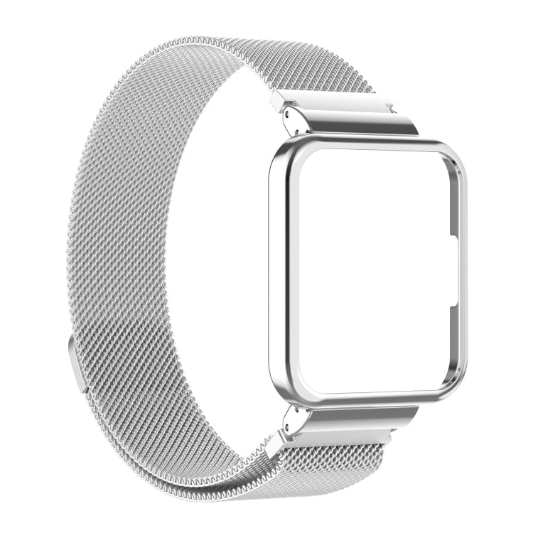 2 in 1 Milano Metal Strap with Watch Frame, For Xiaomi Redmi Watch 2 Lite, For Xiaomi Redmi Watch 2 For Xiaomi Redmi Watch 2 Lite Silver