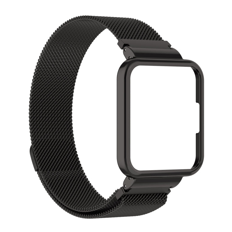 2 in 1 Milano Metal Strap with Watch Frame, For Xiaomi Redmi Watch 2 Lite, For Xiaomi Redmi Watch 2 For Xiaomi Redmi Watch 2 Black