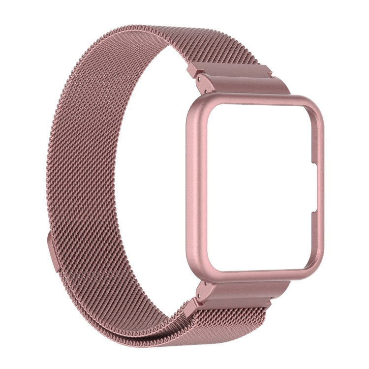 2 in 1 Milano Metal Strap with Watch Frame, For Xiaomi Redmi Watch 2 Lite, For Xiaomi Redmi Watch 2 For Xiaomi Redmi Watch 2 Rose Pink
