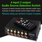 4 In 2 Out / 2 In 4 Out RCA Audio Signal Selector Switch Device with Remote Control – TPU