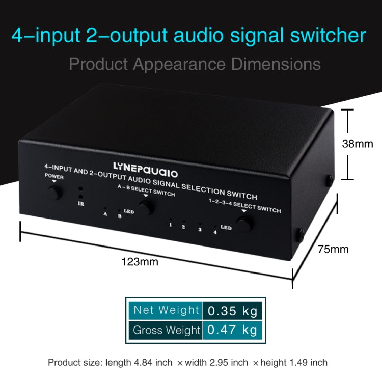 4 In 2 Out / 2 In 4 Out RCA Audio Signal Selector Switch Device with Remote Control – TPU