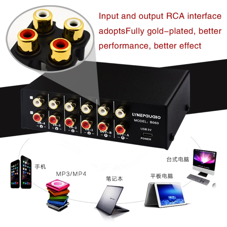 4 In 2 Out / 2 In 4 Out RCA Audio Signal Selector Switch Device with Remote Control – TPU