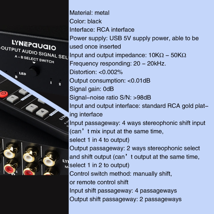 4 In 2 Out / 2 In 4 Out RCA Audio Signal Selector Switch Device with Remote Control – TPU