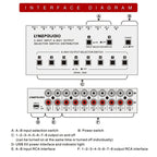 2 In 8 Out RCA Audio Frequency Signal Select Switch Distributor, 2 In 8 Out