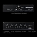 1 In 4 Out Audio Frequency Signal Splitter Distribute Device, Non Consumption, 3.5mm Interface Output, 1 In 4 Out 3.5mm Interface