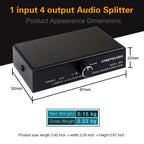 1 In 4 Out Audio Frequency Signal Splitter Distribute Device, Non Consumption, 3.5mm Interface Output, 1 In 4 Out 3.5mm Interface