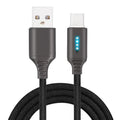 Type-c Intelligent automatic Power cut-off Cable for Zinc Alloy in Light-emitting Data Line – Durable Build, Easy to Use black