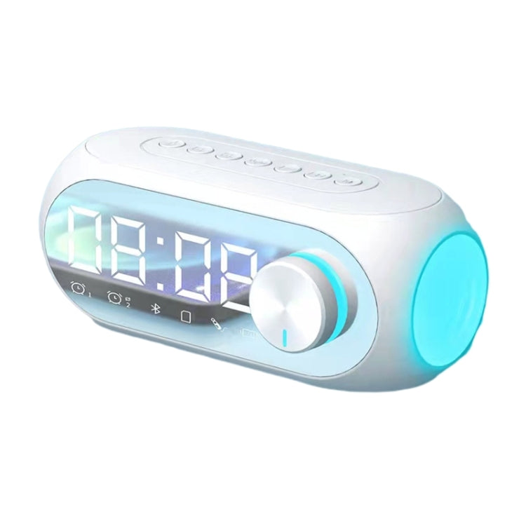 AEC S8 Alarm Clock Bluetooth Speakers with LED Light Support TF / FM, S8 – Bluetooth, Wireless Charging, TPU S8 White
