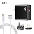 PD-65W USB-C / Type-C + QC3. 0 USB Laptop Charging Adapter + 1.8m USB-C / Type-C to MagSafe 2 / T Head Data Cable, UK Plug / US Plug, MagSafe 2 / T Cable, UK Plug / US Plug MagSafe 2 T Cable, UK Plug US Plug Black
