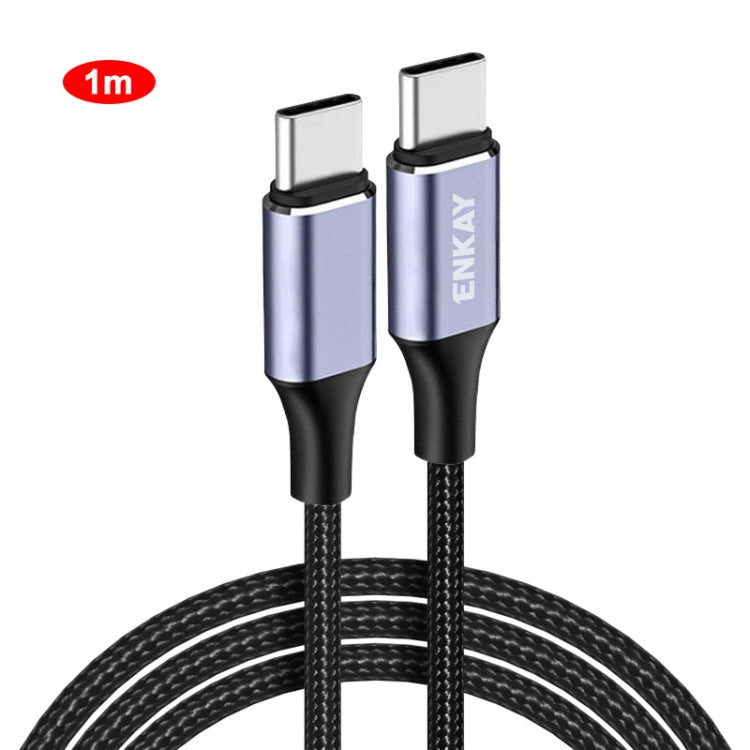 ENKAY PD100W 5A USB-C / Type-C to Type-C Fast Charging Cable with E-Marker, 1m, 2m – Wear-resistant, Fast Charging, TPU 1m