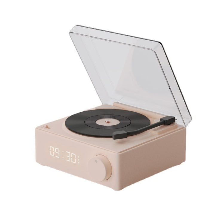 Duosi X11 Vinyl Atomic Retro Bluetooth Speaker Desktop Creative Alarm Clock – Bluetooth, TPU, Non-slip Pink