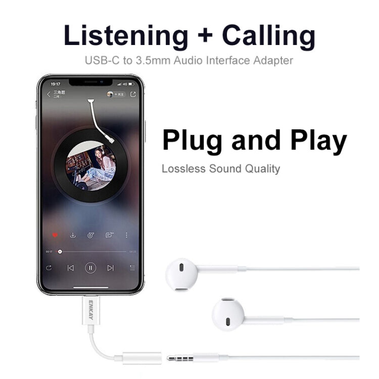 ENKAY USB-C / Type-C to 3.5mm Aux Adapter Digital Decoding Audio Cable – Durable Build, Easy to Use