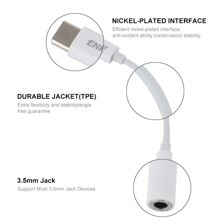 ENKAY USB-C / Type-C to 3.5mm Aux Adapter Digital Decoding Audio Cable – Durable Build, Easy to Use